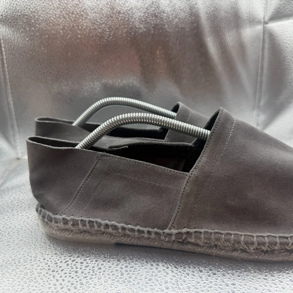 Size 10T Tom Ford Suede Barnes Espadrilles Dark Gray Mens Slip On Casual Shoes